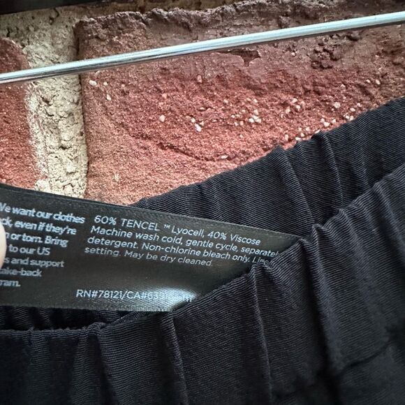 Eileen Fisher $278 crepe wide leg pants side slits tencel lyocell viscose L NEW - Picture 3 of 6